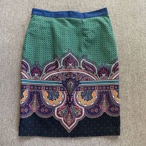 Edme Esyllte Corduroy Skirt Size 4 Anthropologie Zip Lined Soft Medallion